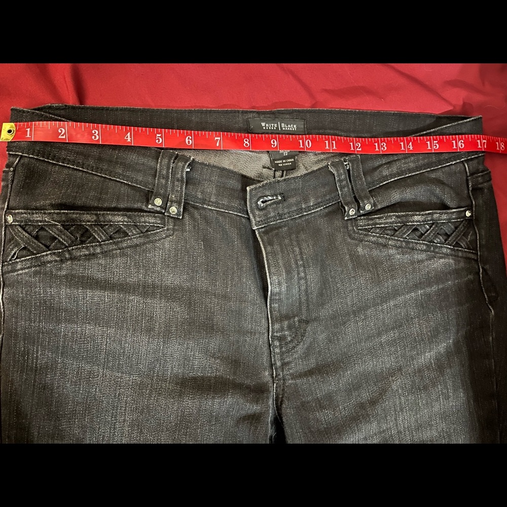 White House Black Market Slim Black Noir Jeans Size 12 - Picture 12 of 14